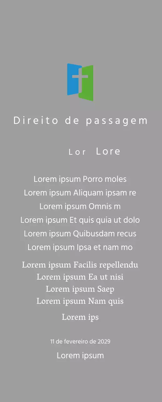 Conceito de placa com logótipo de igreja