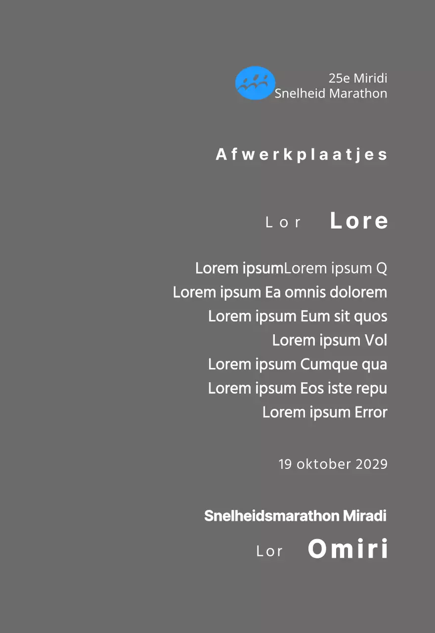 Marathon concept finisher plaquette met eenvoudig logo