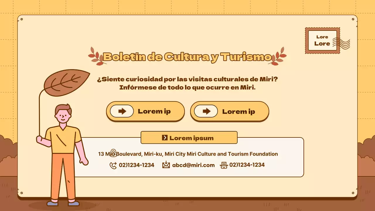 Una sencilla guía de turismo cultural de color amarillo y marrón