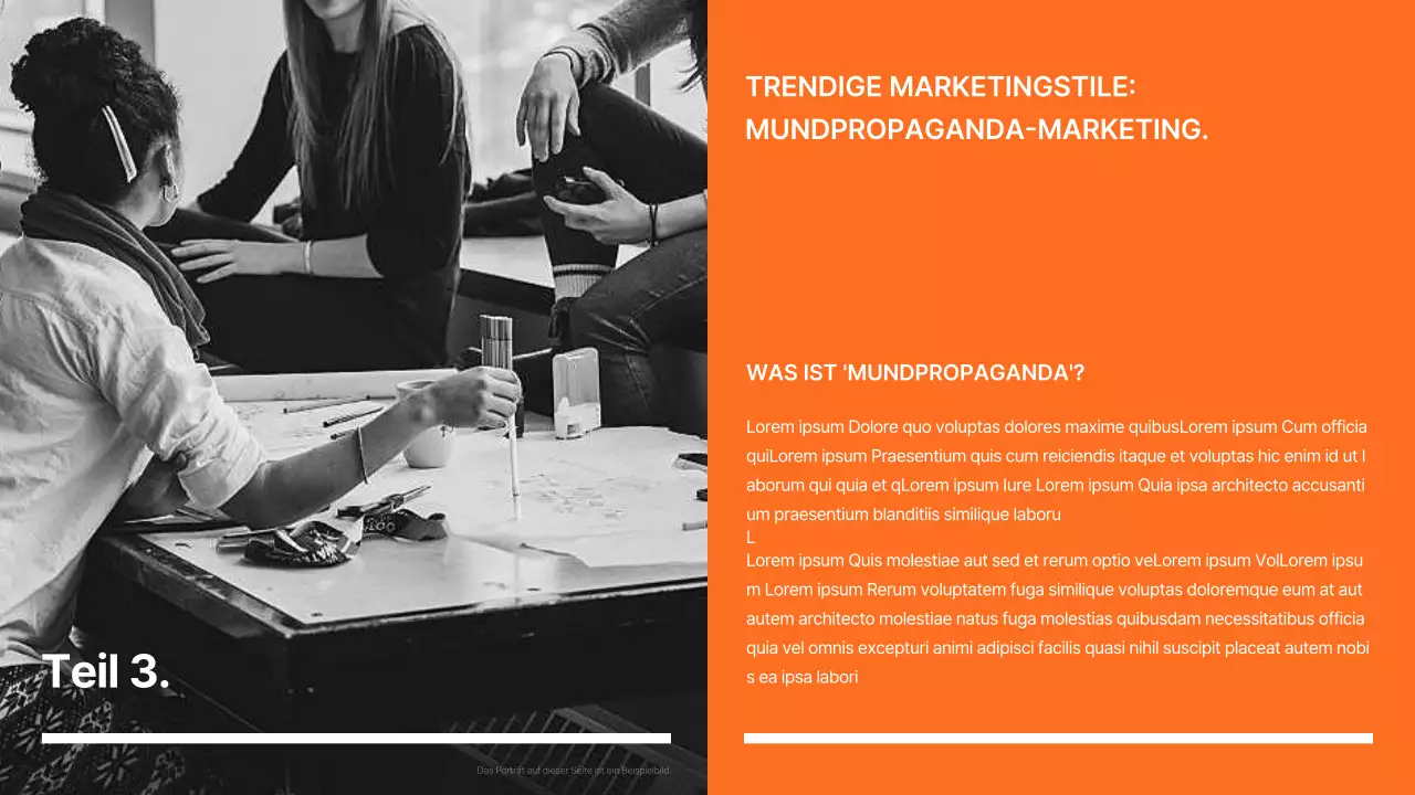 Bericht über moderne Marketingtrends in Orange