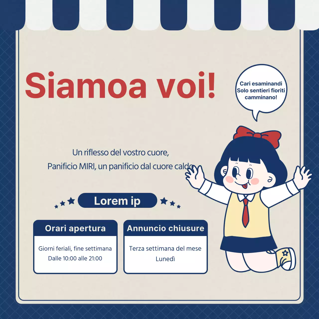 Promuovete un evento di cheerleading per i SATs in blu navy e retrò