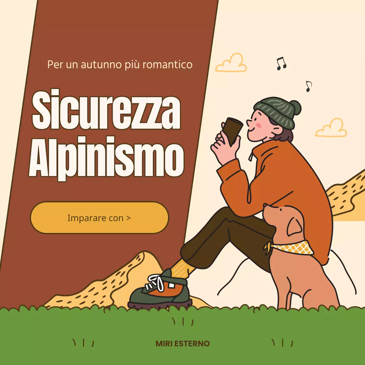 Guida alla sicurezza delle moderne escursioni autunnali in marrone e verde