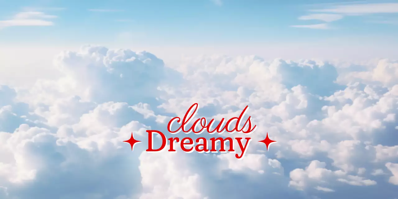 Vintage-inspired sentimental merchandise header tack with a cloud photo in the background