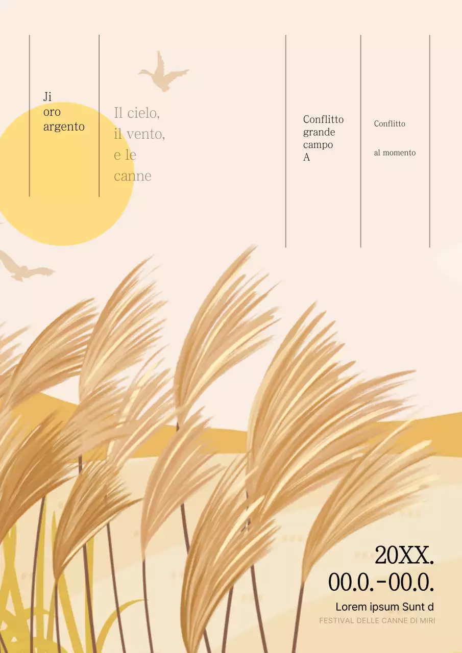 Promuovere un semplice festival di canne in giallo e beige