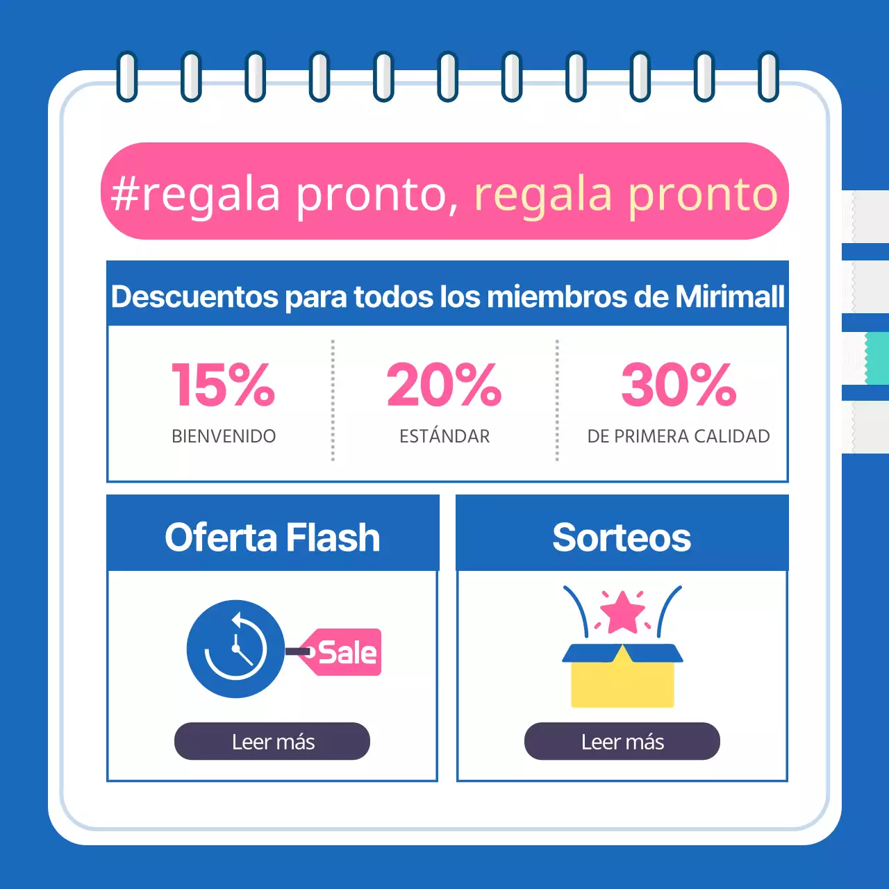 Sugerencias de regalos para la selectividad con toques de azul y rosa intenso