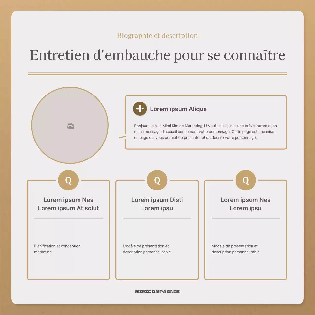 Une lettre d'automne simple en beige et marron Lettre d'information