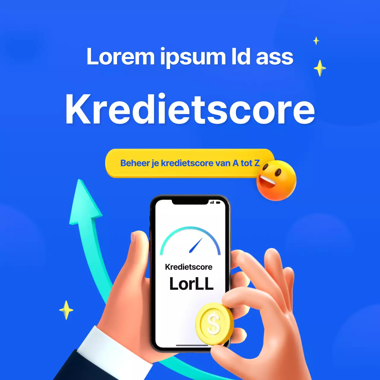 Promoot de eenvoudige fintech app van Blue voor het beheer van credit scores