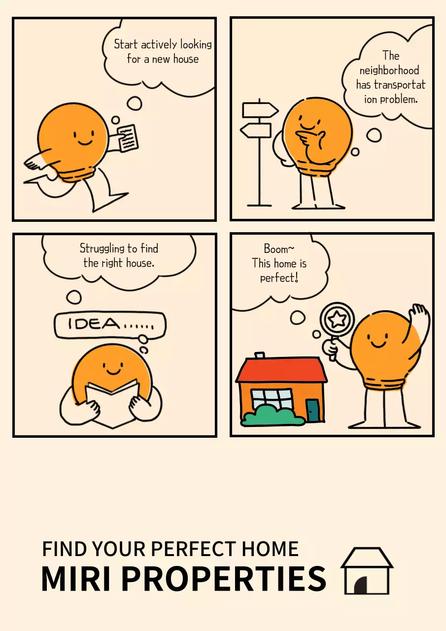 Beige Comic Home Advertisement Poster