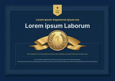 Werben Sie für Luxusauszeichnungen in Gelb und Marineblau