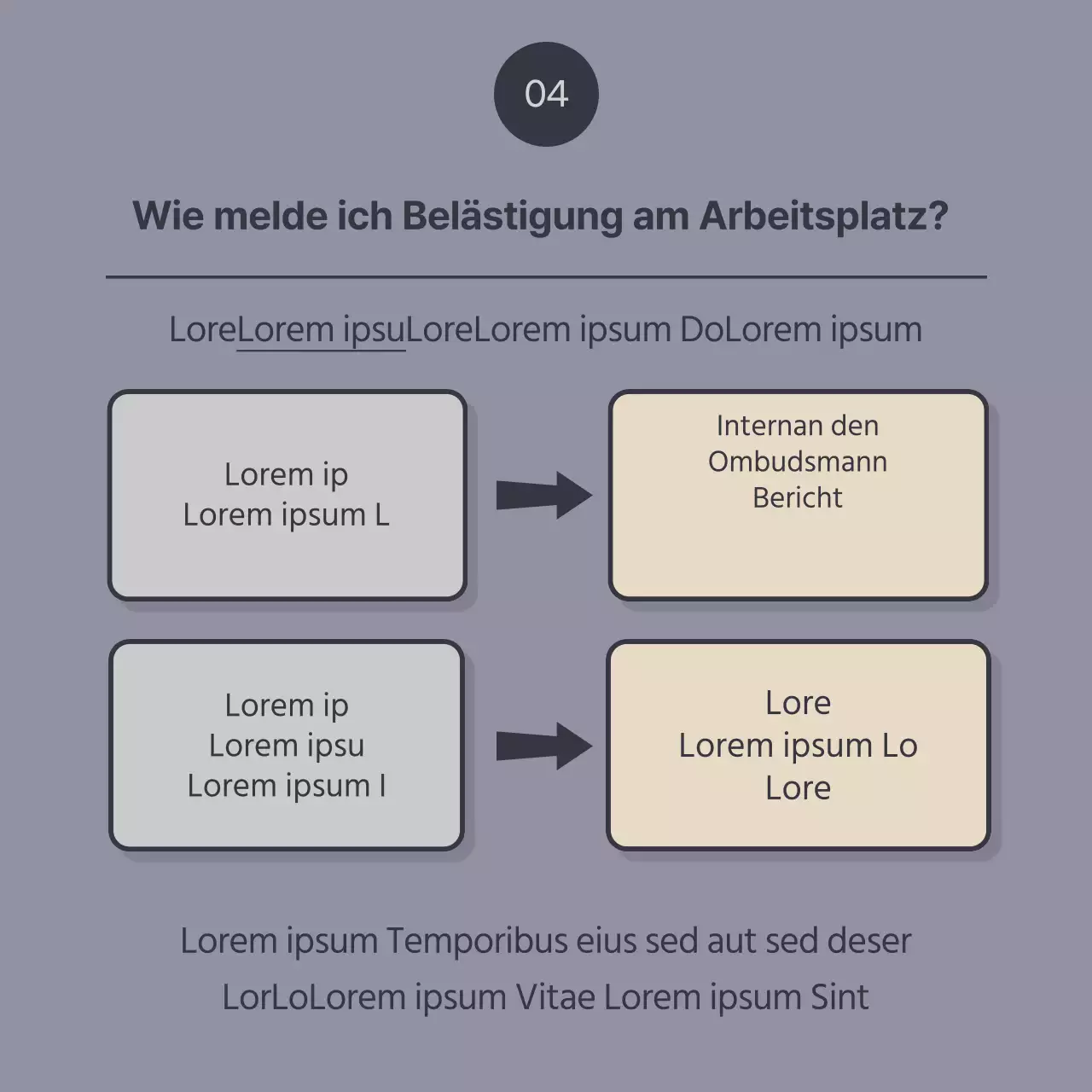 Ein Leitfaden zur Meldung von Belästigung am Arbeitsplatz in Vintage Navy und Grey