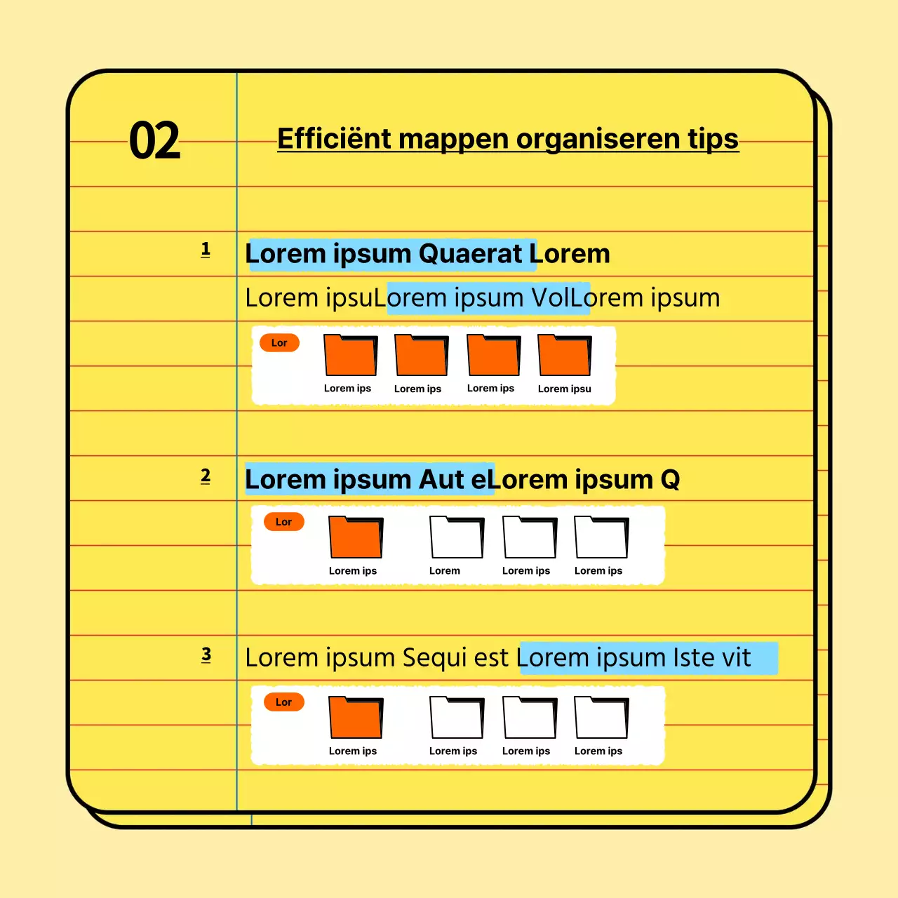 Basic en trendy new hire company life tips in geel en lichtblauw Trainingsmateriaal