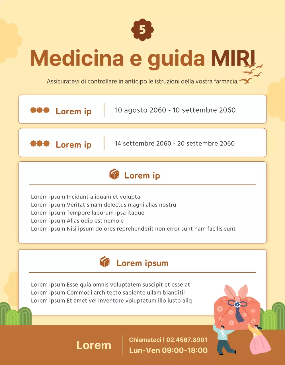 Informazioni sui regali Obon nei simpatici stili giallo e marrone