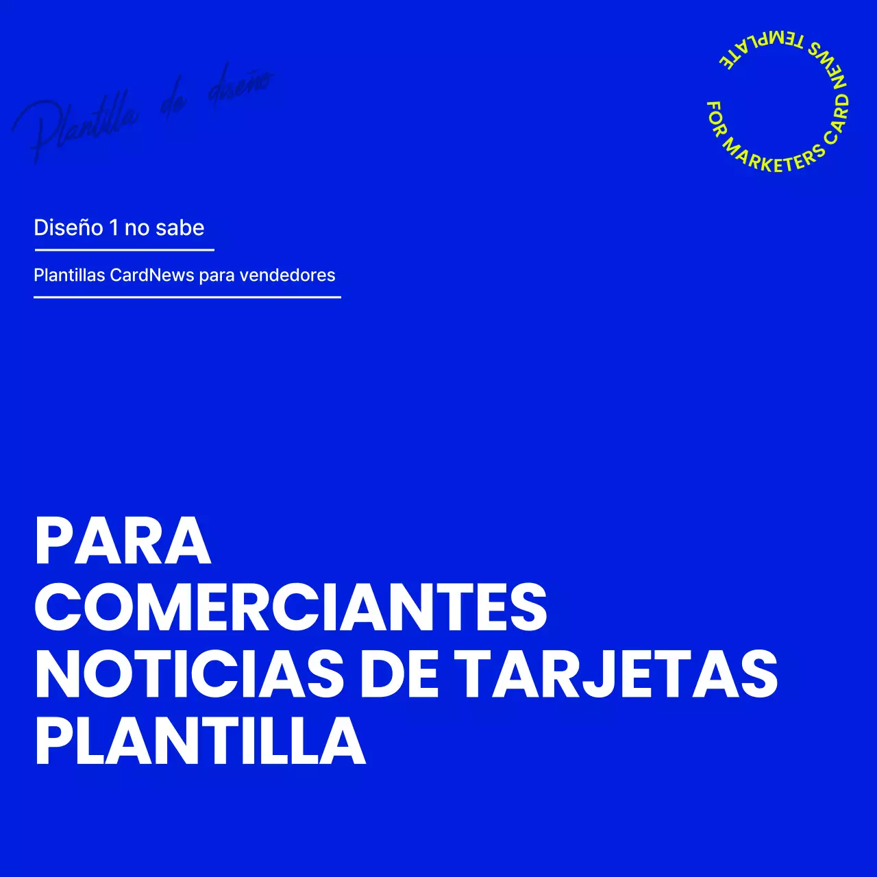 Propuesta de plantilla cardnews moderna y actual en azul marino y colores flúor