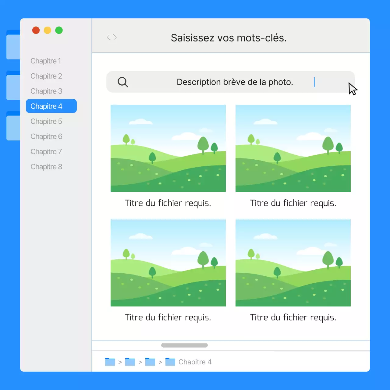 Rapports de l'interface utilisateur du moniteur simple en bleu et en orange