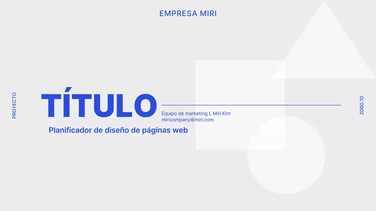 Web corporativa minimalista en gris y azul