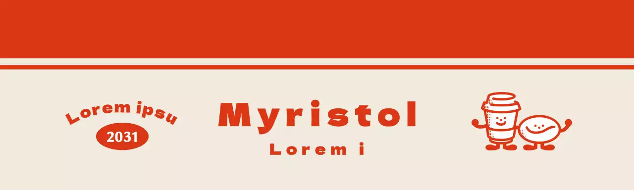 Ein Cafe Ware Heidekraut tack mit einem niedlichen Charakter in rot