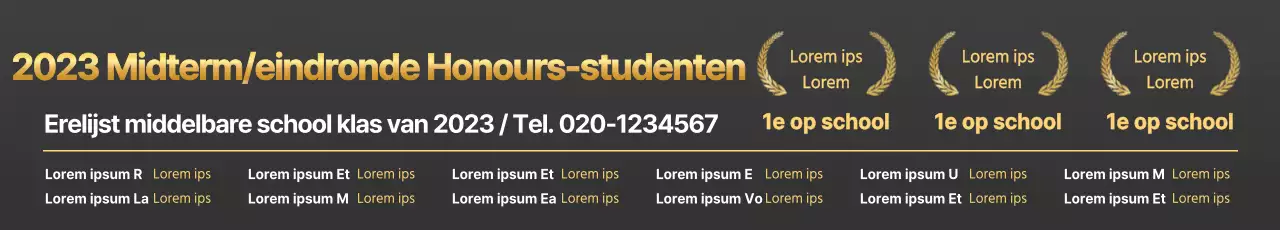 Promoot toppresteerders met gouden accenten op een donkergrijze achtergrond