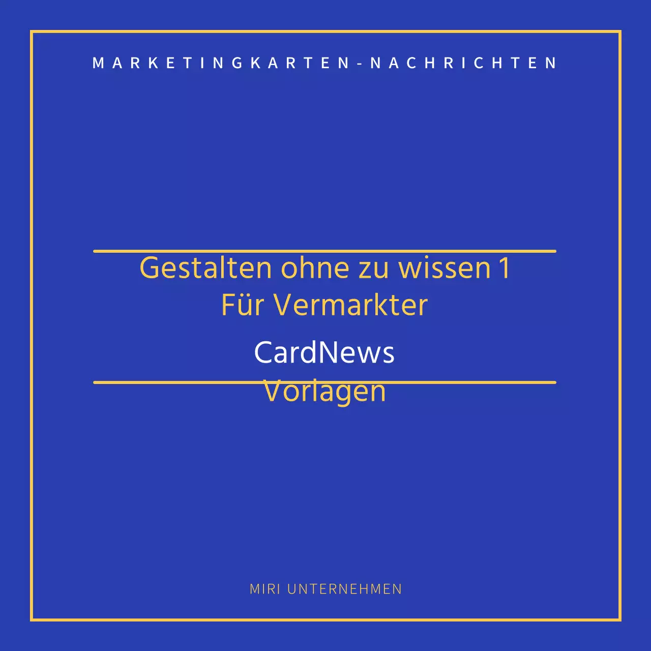 Eine einfache blau-gelbe Anzeige für einen Marketing-Leitfaden