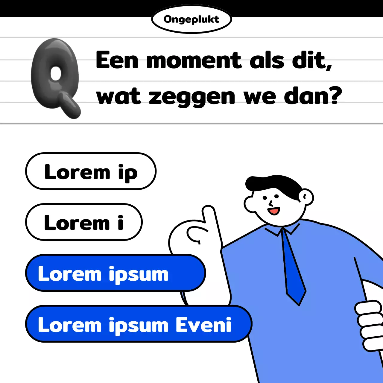 Kitscherige zakelijke Engelse berichten in blauw en zwart-wit