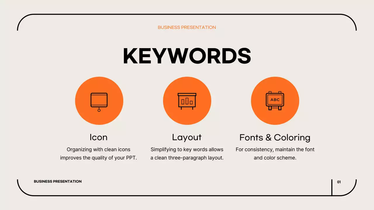 오렌지 미니멀 비즈니스 프레젠테이션