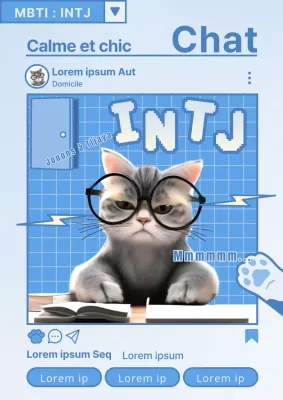 Présentation des types de personnalité MBTI en bleu clair et blanc, une palette de couleurs très tendance.