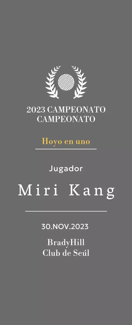 Placa de ganador de hoyo en uno con bola de golf e ilustración de corona de laurel