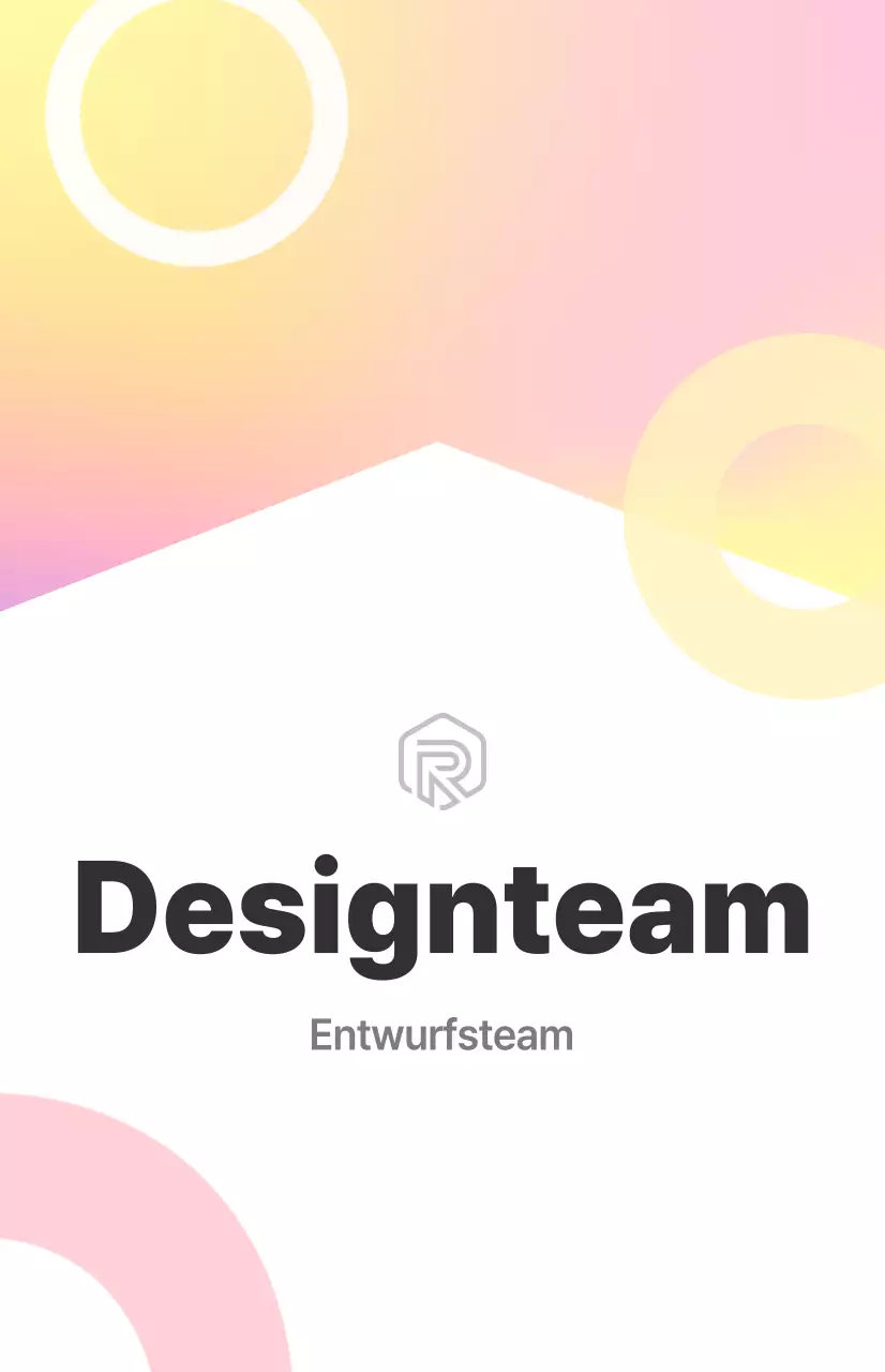 Ein sauberes, weißes, farblich gekennzeichnetes Schild zur Einführung in die Designabteilung