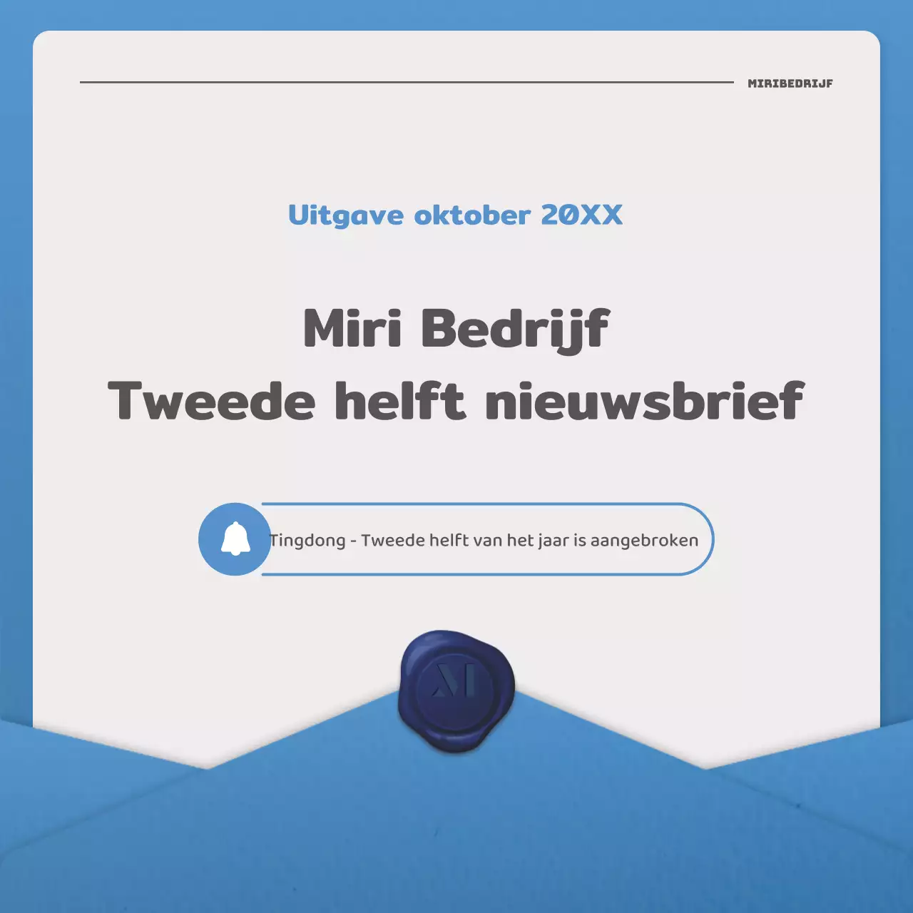 Een eenvoudige brief in blauw en marineblauw nieuwsbriefpost