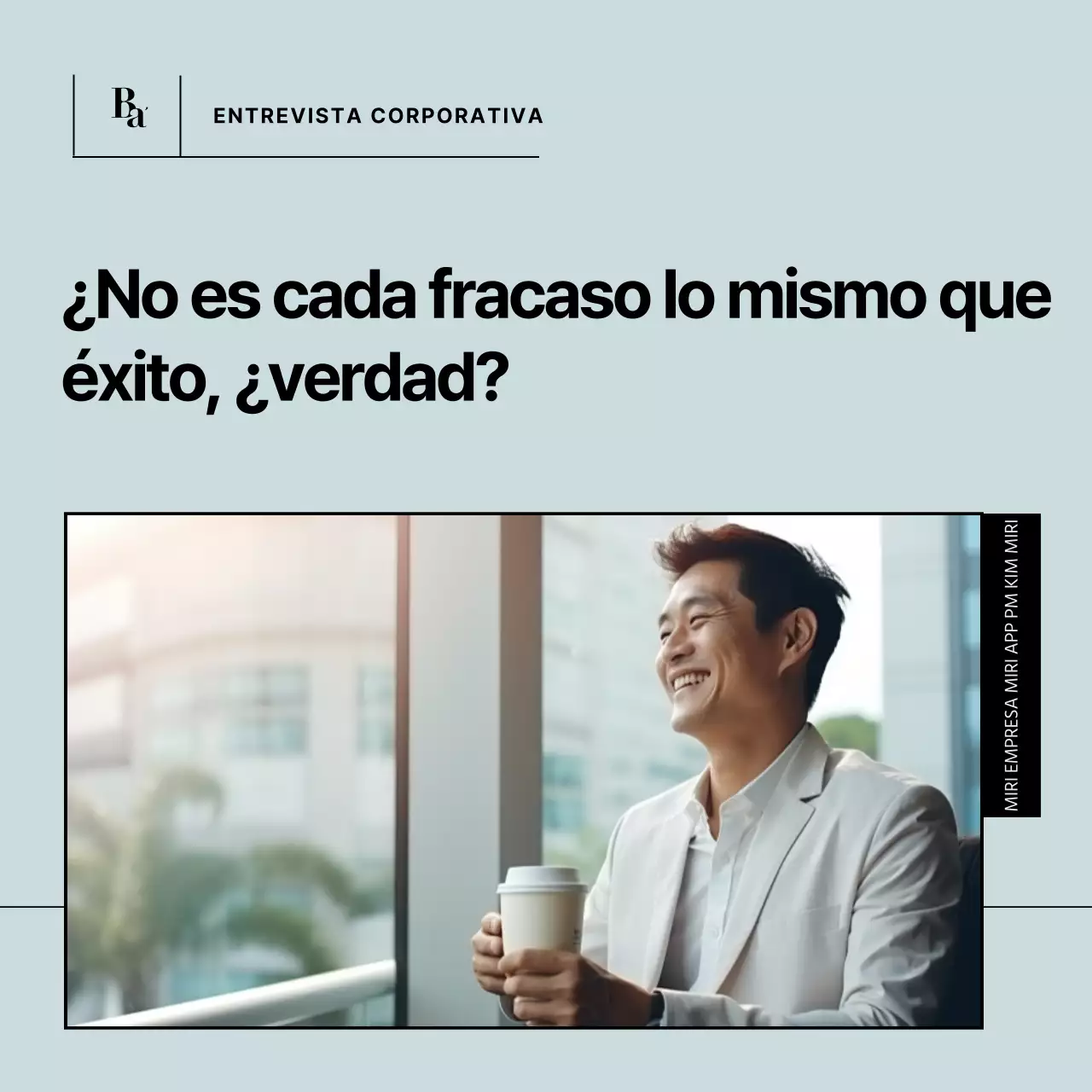 Un sencillo puesto de entrevista corporativa en azul claro