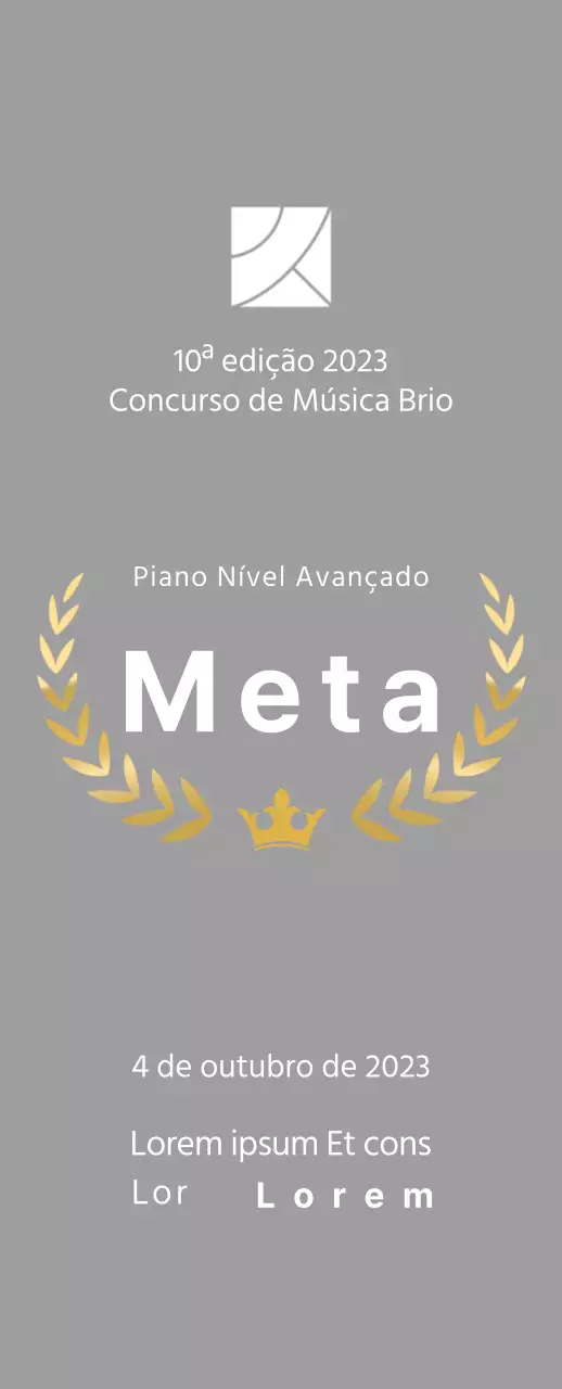 Placa do vencedor do conceito de concurso com linhas de louros e ilustração de uma coroa