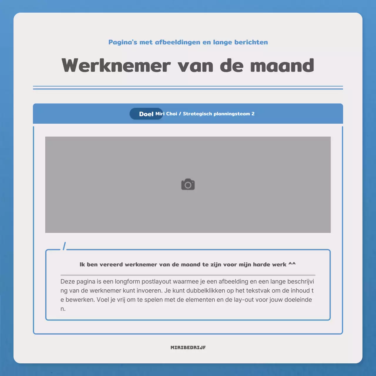 Een eenvoudige brief in blauw en marineblauw nieuwsbriefpost