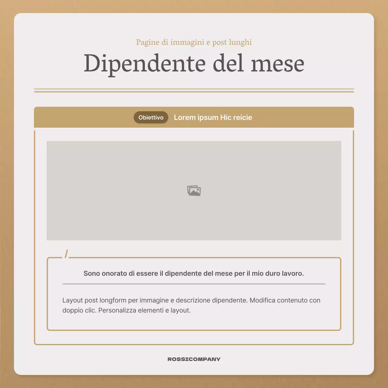 Una semplice lettera autunnale in beige e marrone