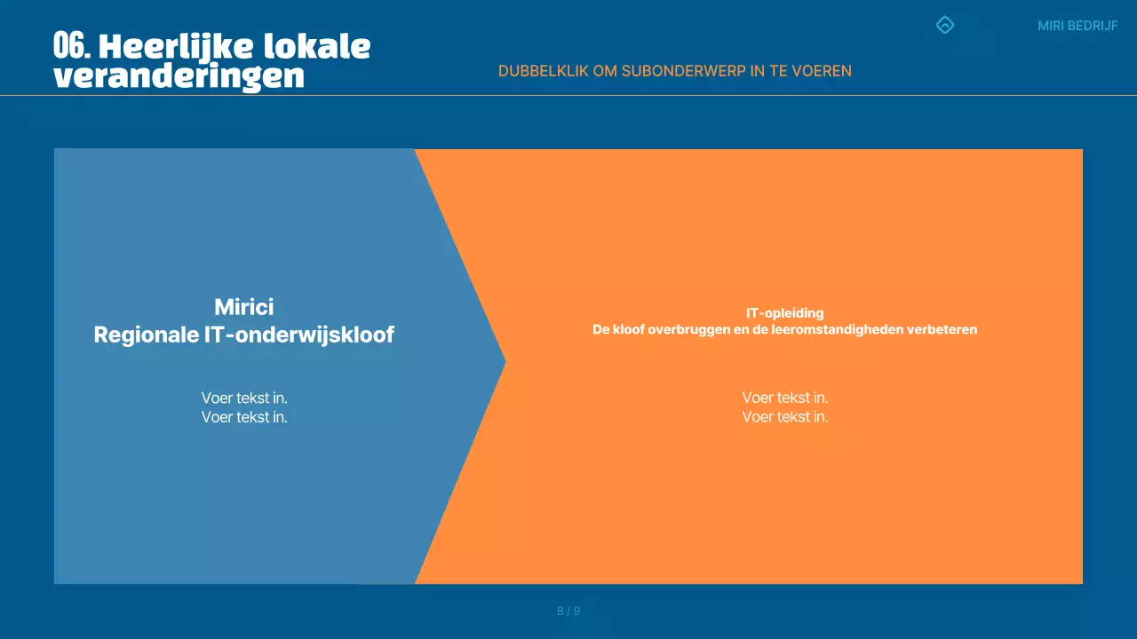 Een eenvoudige blauwe en oranje scorekaart