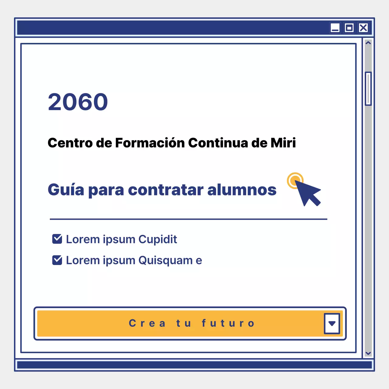 Promueva la captación de alumnos con un sencillo centro de aprendizaje amarillo y azul marino