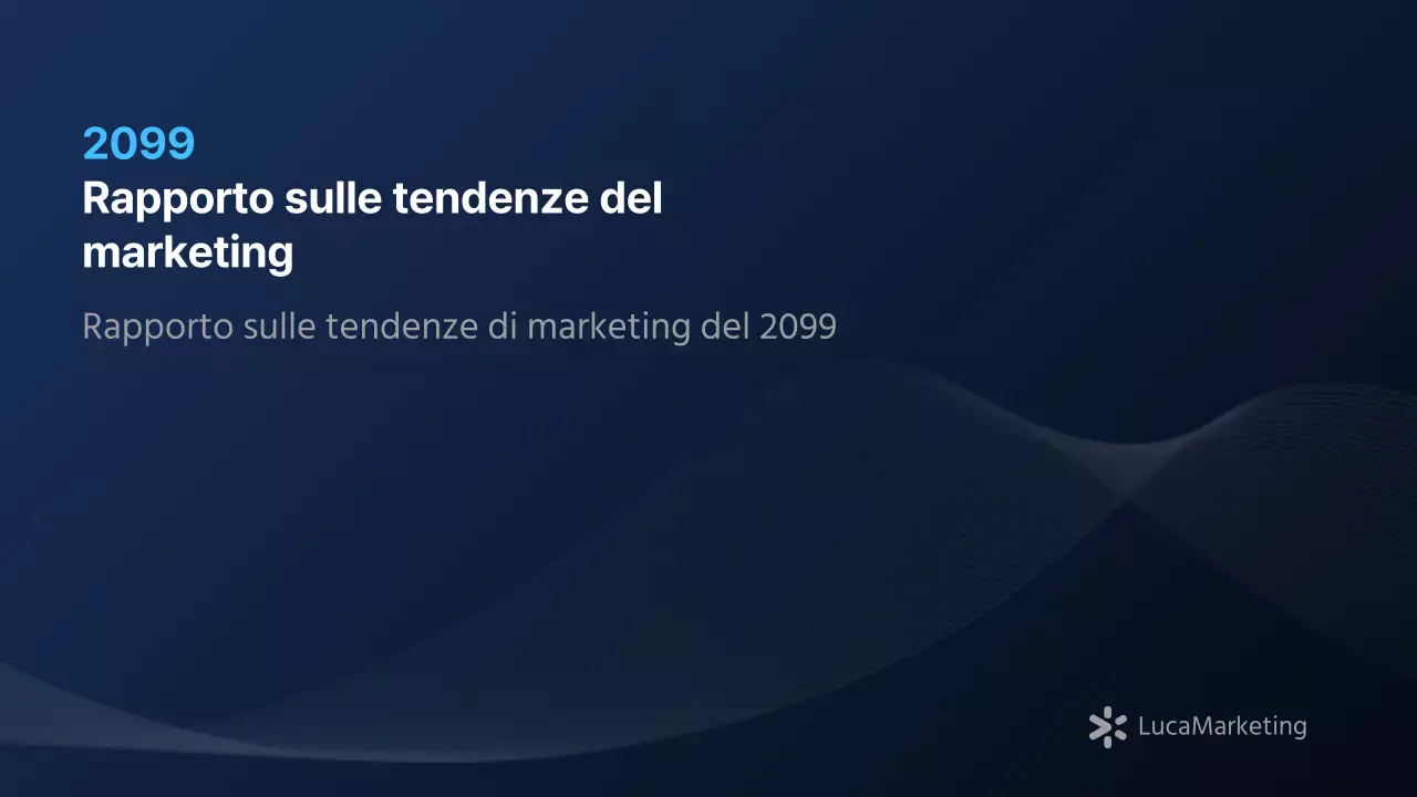 Un moderno rapporto di marketing in blu navy e bianco