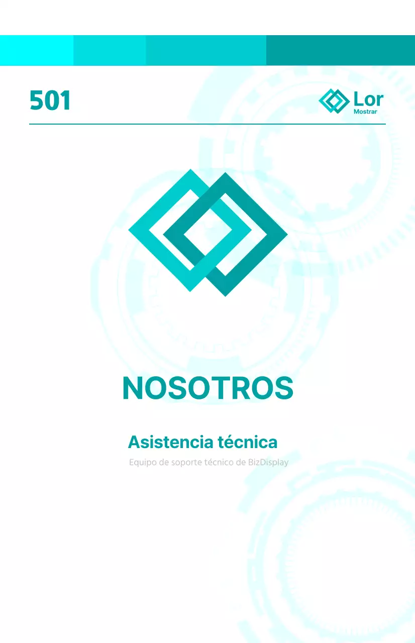 Anuncio brillante y conceptual de afiliación corporativa con gráficos mecánicos