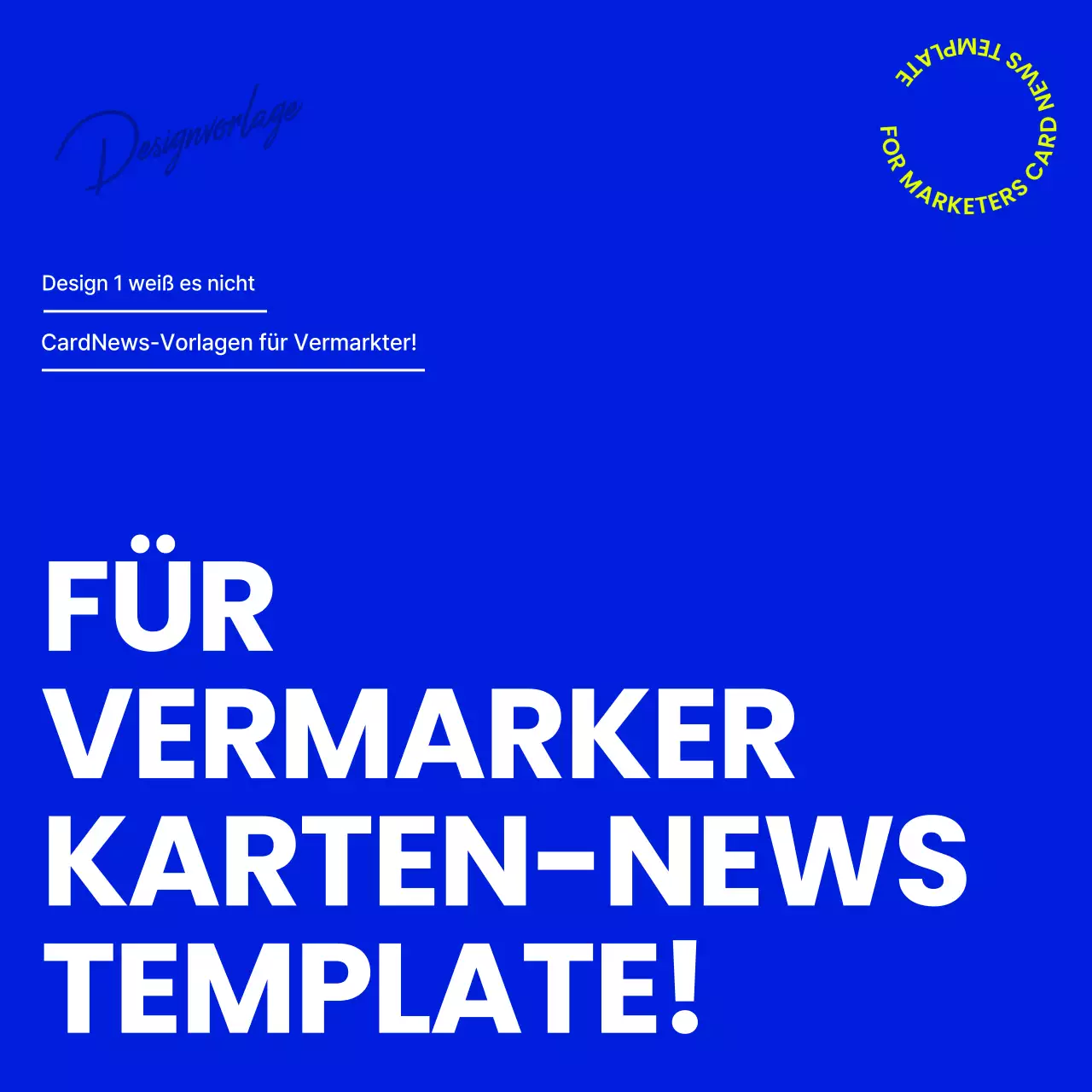Moderne und trendige cardnews Vorlage Vorschlag in marineblau und fluoreszierenden Farben