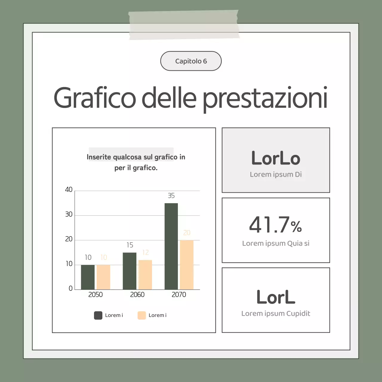 Un semplice elevator pitch aziendale in cachi e bianco