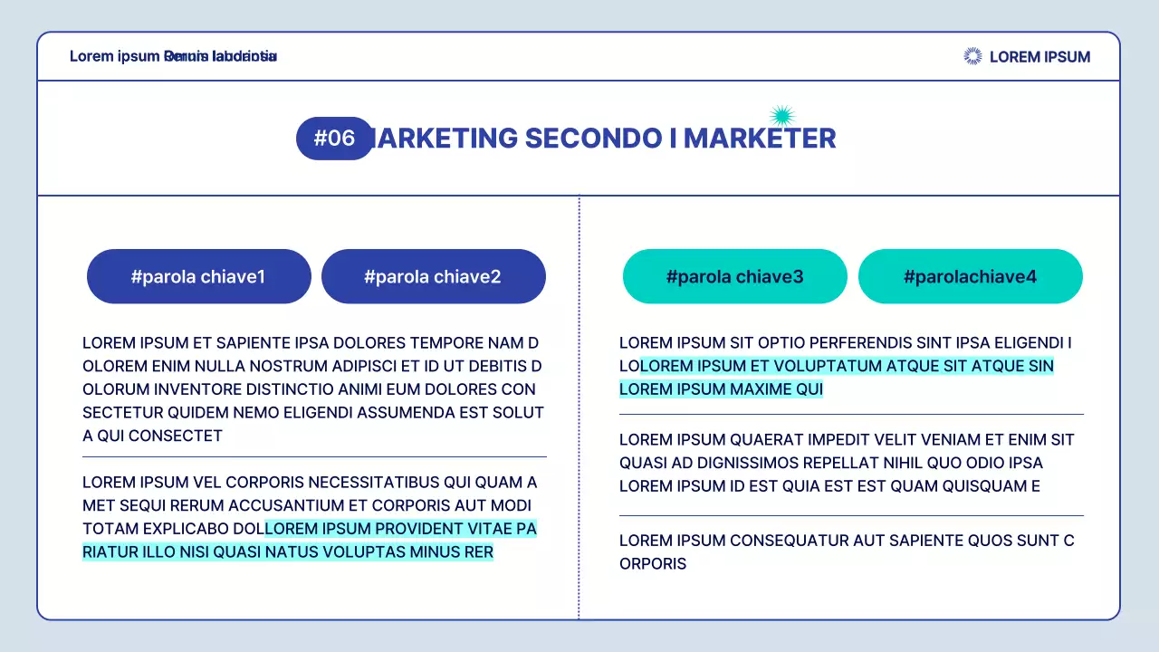 Un semplice rapporto sulle tendenze di marketing in blu navy e menta