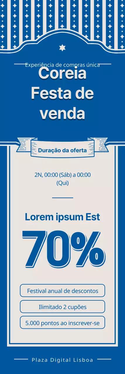 Guia para a Korea Sale Festa azul e retro