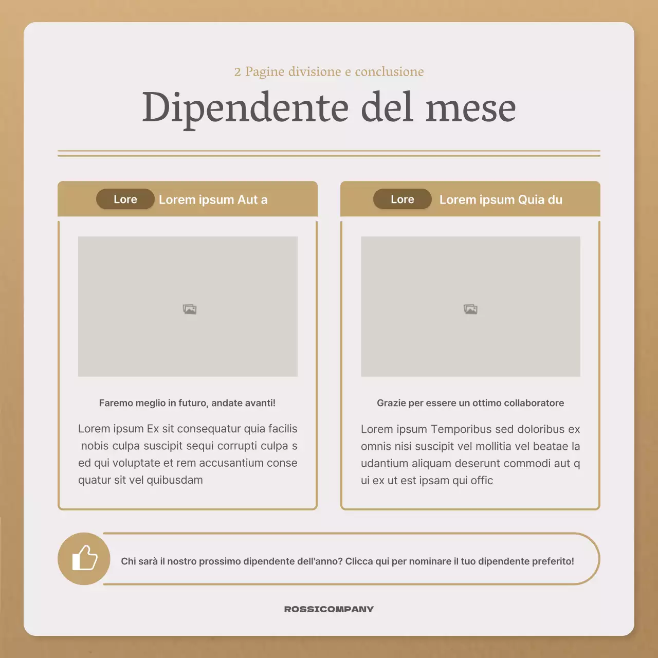 Una semplice lettera autunnale in beige e marrone