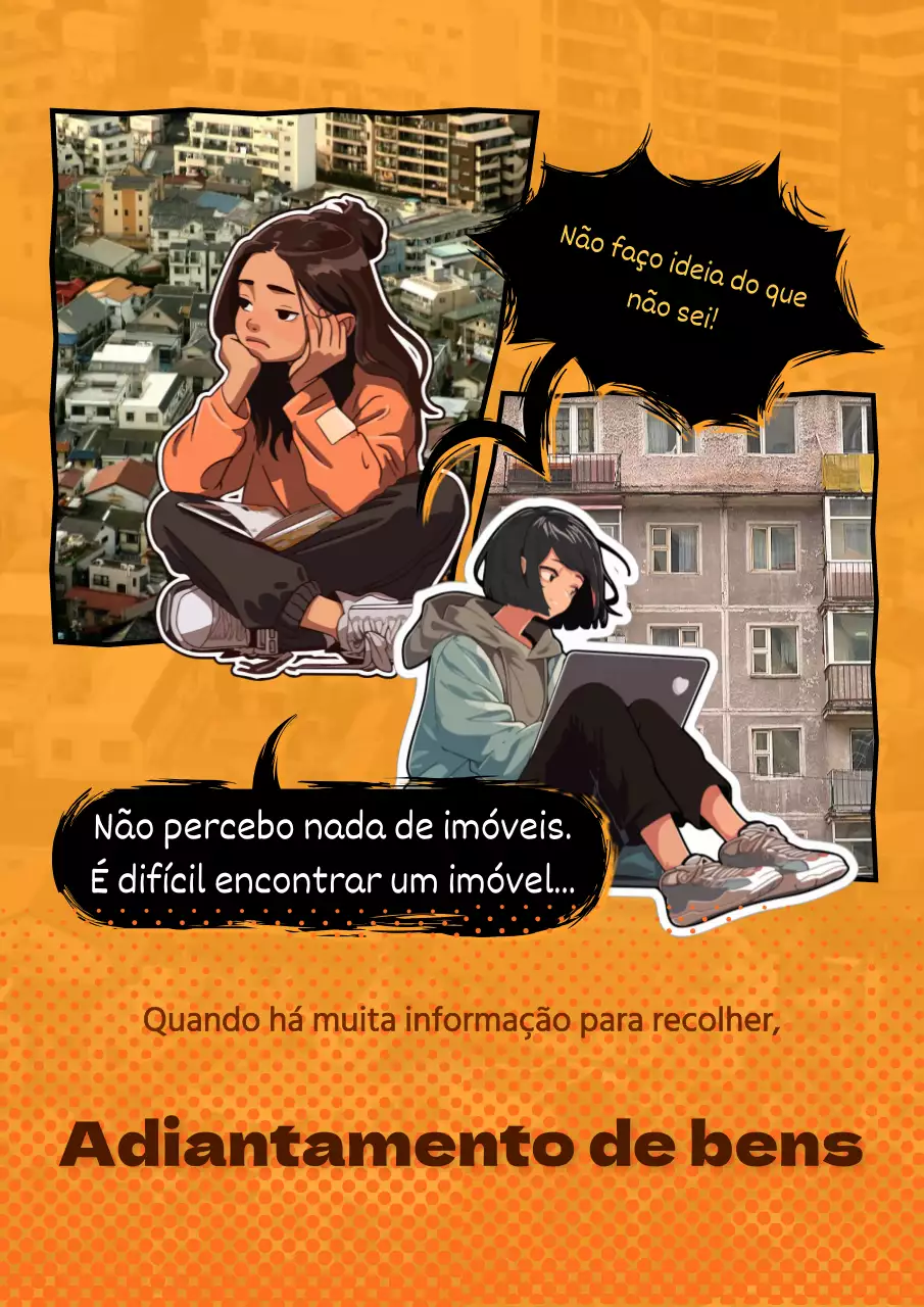 Anúncios de imóveis na moda em cor de laranja