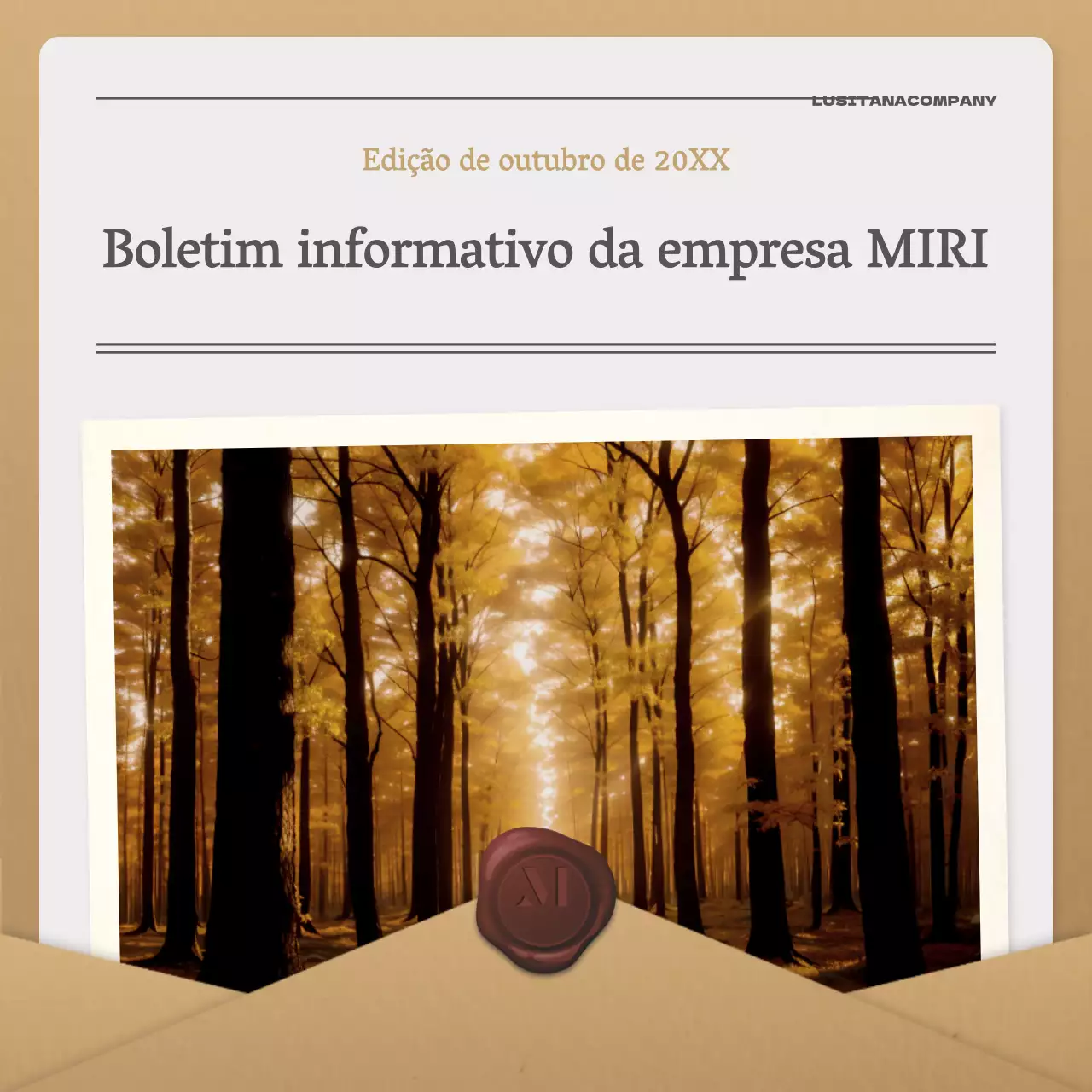Uma carta simples de outono em bege e castanho newsletter post