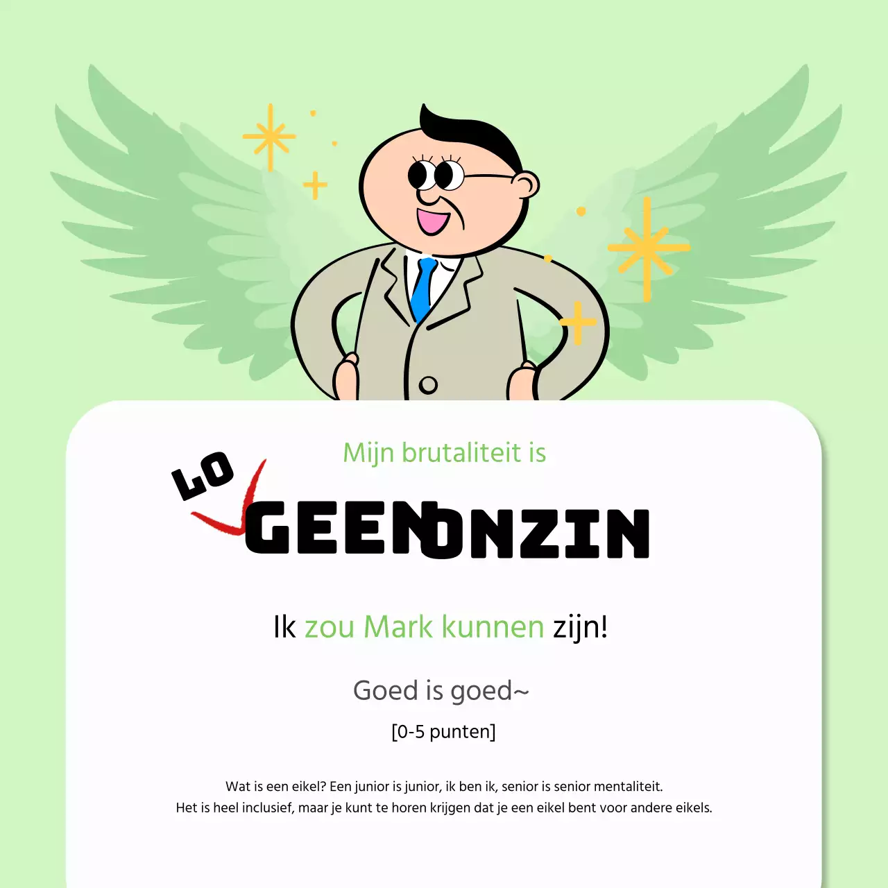 Promoot de Gag Level Test in rood en zwart