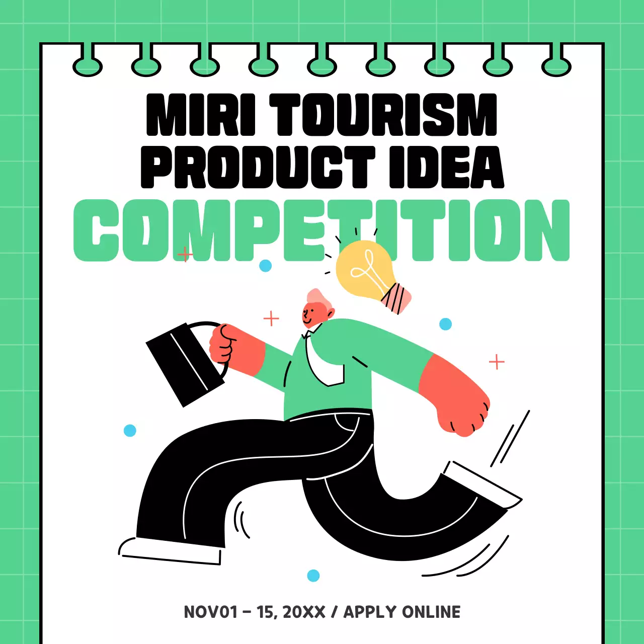 Green Modern 경쟁 발표 소셜 미디어 게시물