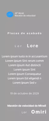 Placa de finisher concepto maratón con logotipo sencillo