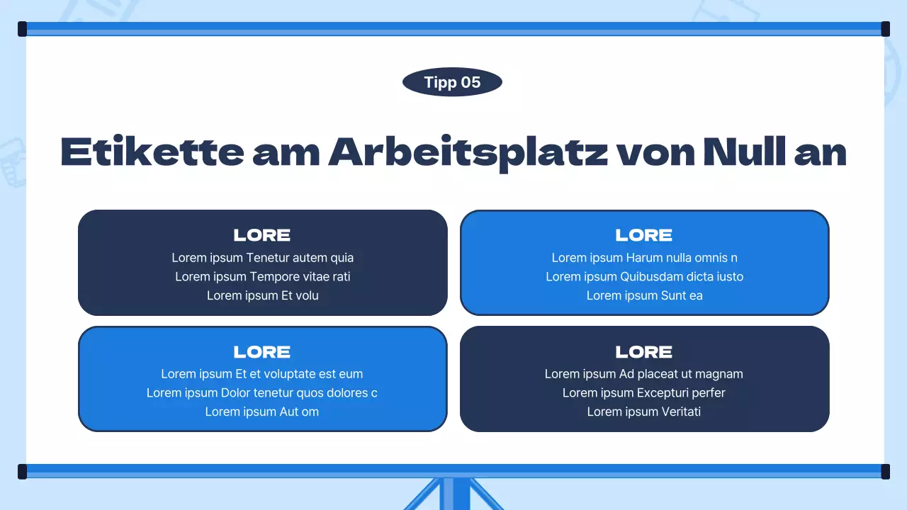 Modernes Schulungsmaterial für neue Mitarbeiter mit hellblauem Hintergrund