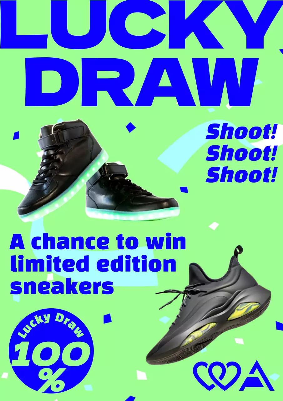 Green Trendy Sneakers Promotion Poster