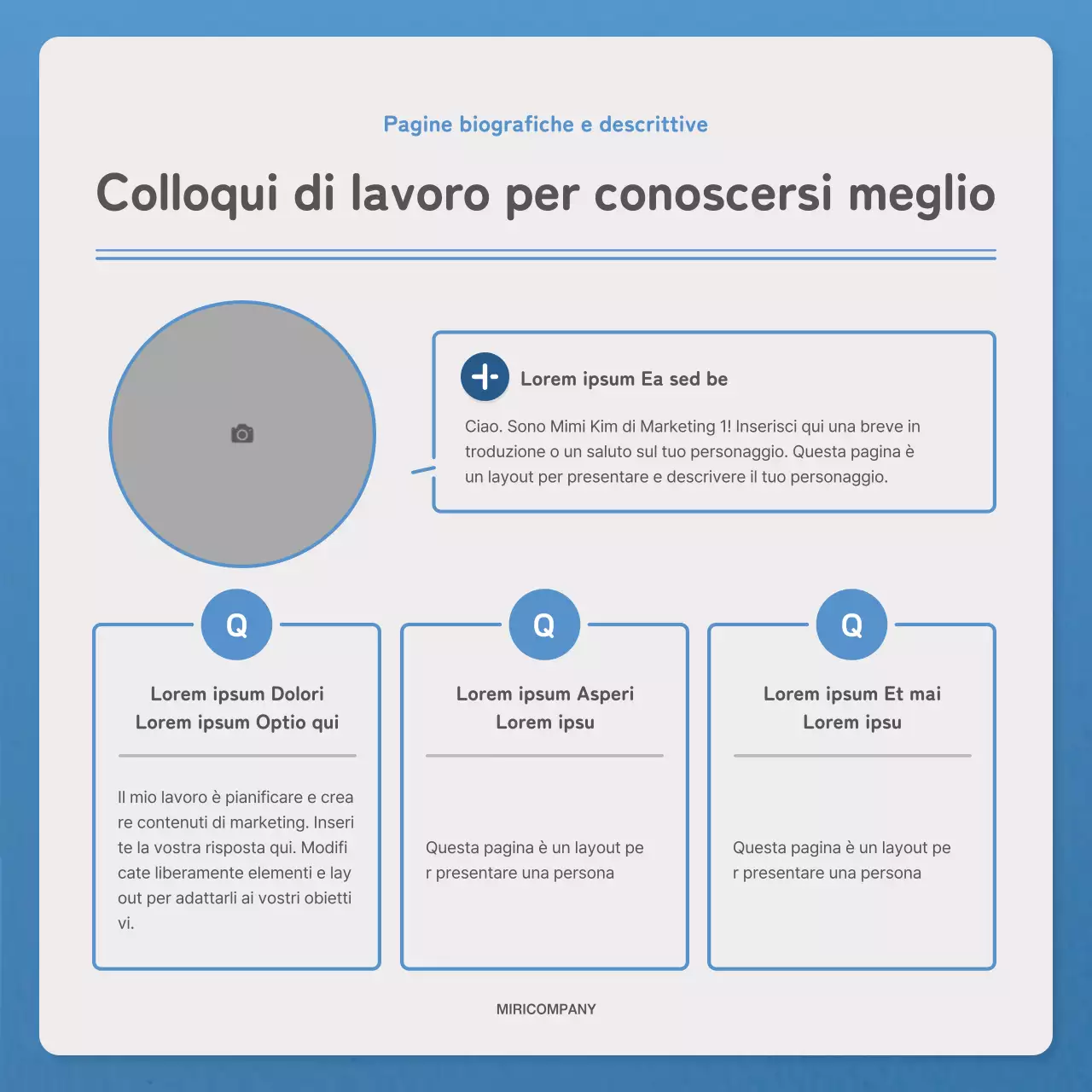 Una lettera semplice in blu e navy per la newsletter