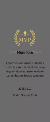 Targa del campionato con alloro e trofeo in oro